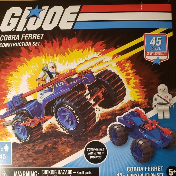 GI Joe Cobra FERRET. Vehicle and figure. 44 Pc Construction Set By Hasbro - Picture 1 of 2